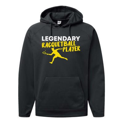 Legendary Racquetball Player Racquet Team Funny Performance Fleece Hoodie