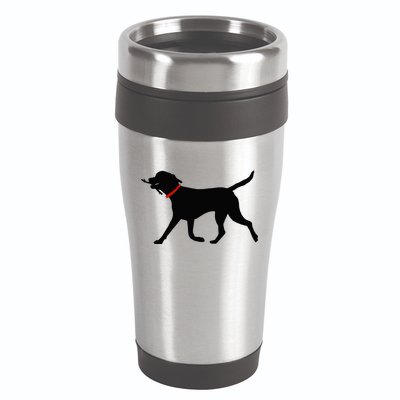 Labrador Retriever Play Fetch Black Lab 16oz Travel Tumbler