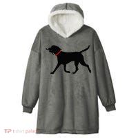 Labrador Retriever Play Fetch Black Lab Hooded Wearable Blanket