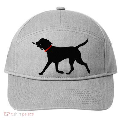 Labrador Retriever Play Fetch Black Lab 7-Panel Snapback Hat