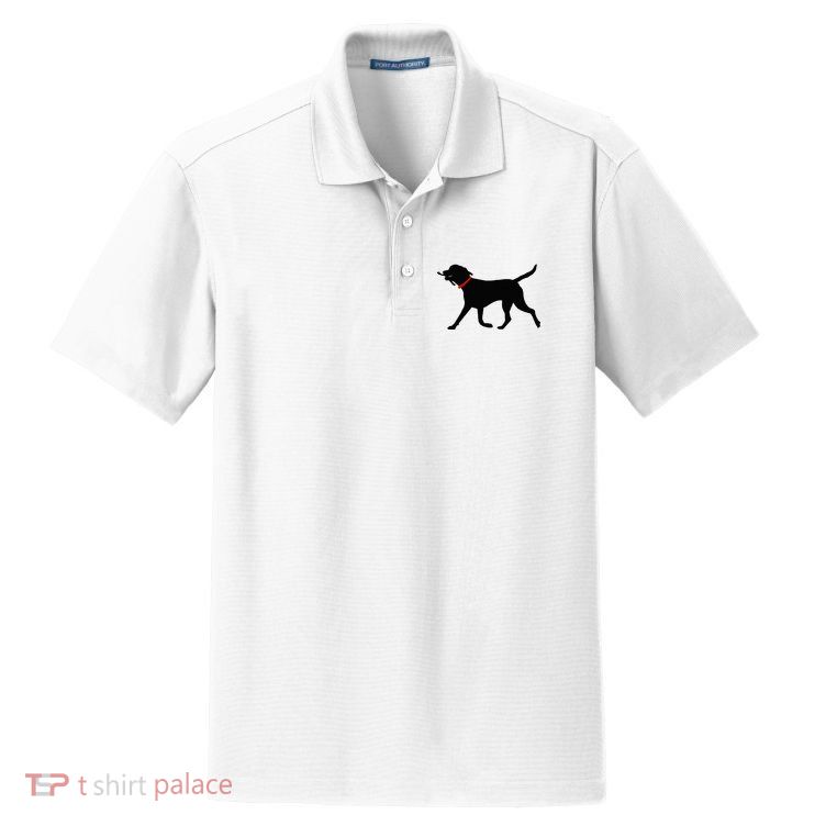 Labrador Retriever Play Fetch Black Lab Dry Zone Grid Polo