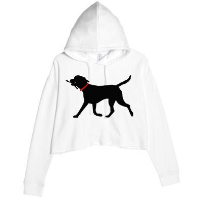 Labrador Retriever Play Fetch Black Lab Crop Fleece Hoodie