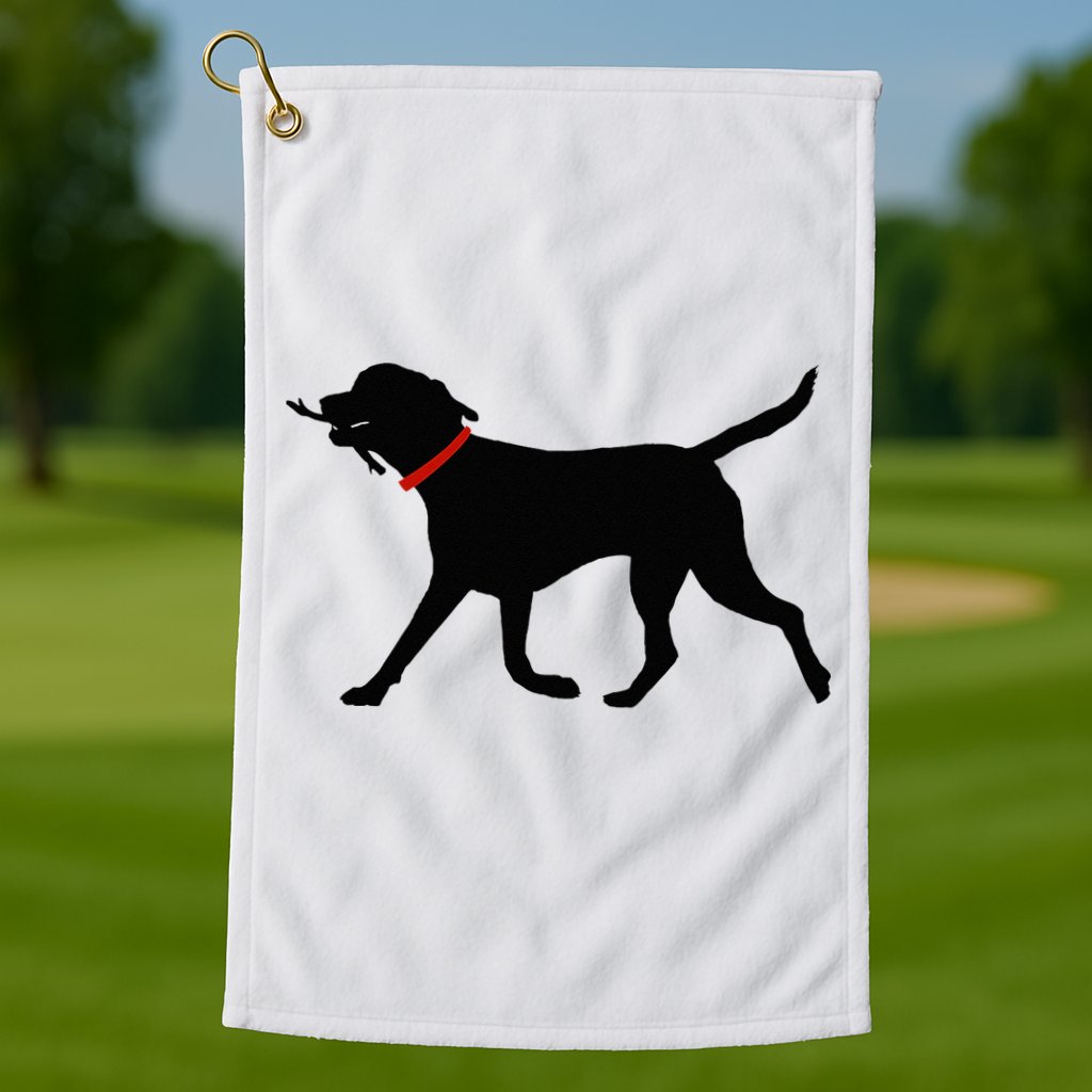 Labrador Retriever Play Fetch Black Lab Golf Towel