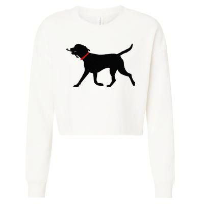 Labrador Retriever Play Fetch Black Lab Cropped Pullover Crew