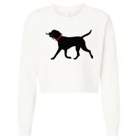 Labrador Retriever Play Fetch Black Lab Cropped Pullover Crew