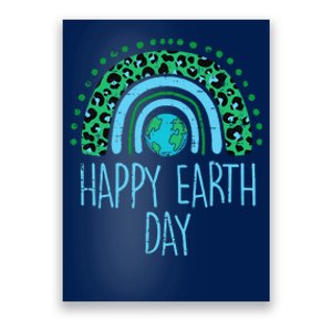 Leopard Rainbow Planet Happy Earth Day Cute Teacher Poster