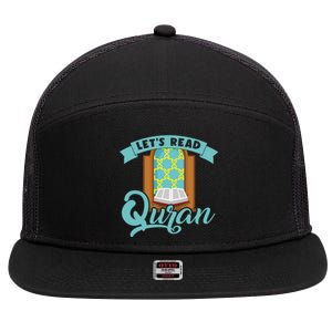 Lets Read Quran Muslim Islam Mosque Prayer Mat Religion Gift 7 Panel Mesh Trucker Snapback Hat