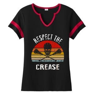 Lacrosse Retro Respect The Crease Ladies Halftime Notch Neck Tee