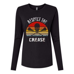 Lacrosse Retro Respect The Crease Womens Cotton Relaxed Long Sleeve T-Shirt