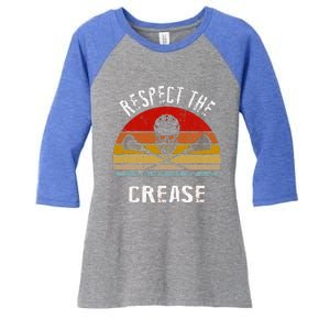 Lacrosse Retro Respect The Crease Women's Tri-Blend 3/4-Sleeve Raglan Shirt