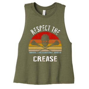 Lacrosse Retro Respect The Crease Women's Racerback Cropped Tank