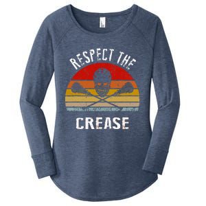 Lacrosse Retro Respect The Crease Women's Perfect Tri Tunic Long Sleeve Shirt