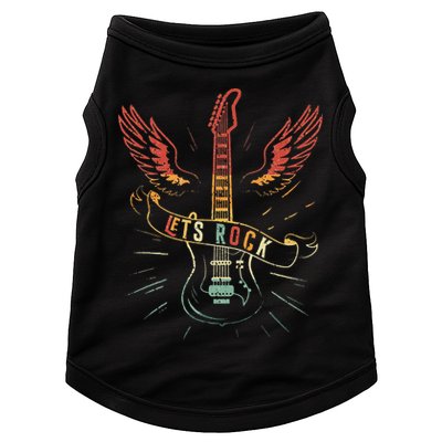 Lets Rock Rock n Roll Guitar Retro lovers Doggie Tank