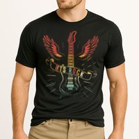 Lets Rock Rock n Roll Guitar Retro lovers Cooling Performance Crew T-Shirt