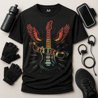Lets Rock Rock n Roll Guitar Retro lovers Cooling Performance Crew T-Shirt