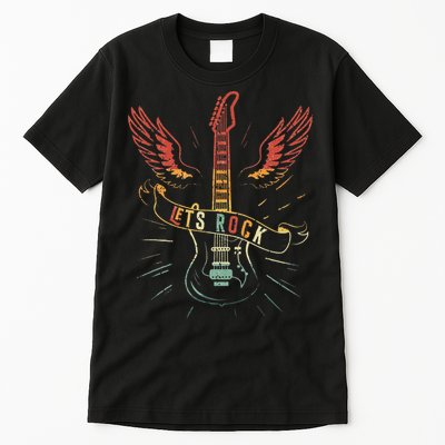 Lets Rock Rock n Roll Guitar Retro lovers Tall T-Shirt