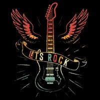 Lets Rock Rock n Roll Guitar Retro lovers Sustainable Bucket Hat