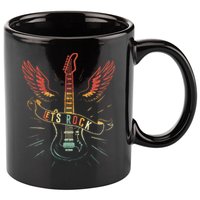 Lets Rock Rock n Roll Guitar Retro lovers 11oz C Handle Ceramic Mug