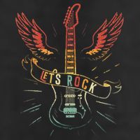 Lets Rock Rock n Roll Guitar Retro lovers 11oz C Handle Ceramic Mug