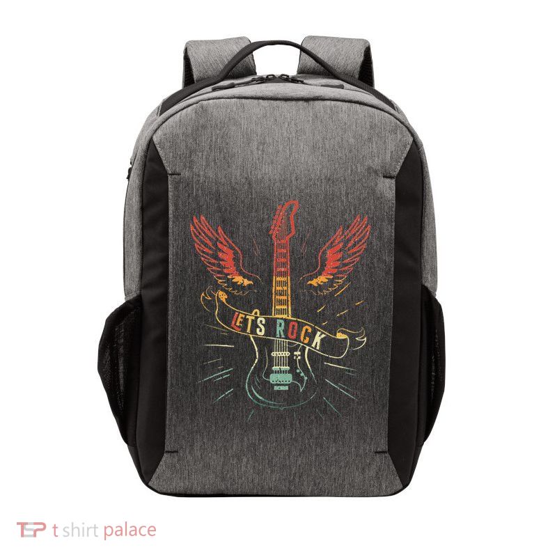 Lets Rock Rock n Roll Guitar Retro lovers Vector Backpack