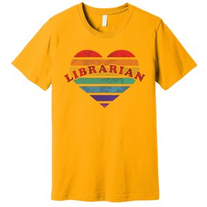 Librarian Retro Rainbow Heart 80s Whimsy LGBTQ Pride G Premium T-Shirt