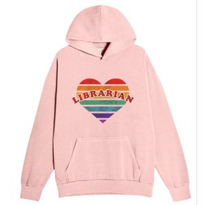 Librarian Retro Rainbow Heart 80s Whimsy LGBTQ Pride G Urban Pullover Hoodie