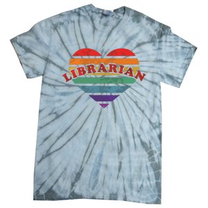 Librarian Retro Rainbow Heart 80s Whimsy LGBTQ Pride G Tie-Dye T-Shirt