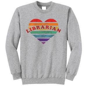 Librarian Retro Rainbow Heart 80s Whimsy LGBTQ Pride G Sweatshirt