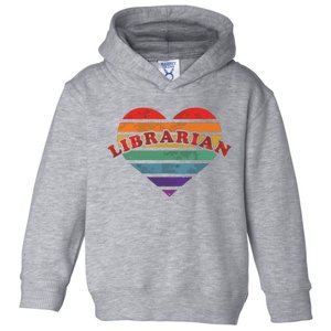 Librarian Retro Rainbow Heart 80s Whimsy LGBTQ Pride G Toddler Hoodie