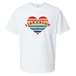 Librarian Retro Rainbow Heart 80s Whimsy LGBTQ Pride G Sueded Cloud Jersey T-Shirt