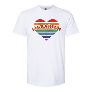 Librarian Retro Rainbow Heart 80s Whimsy LGBTQ Pride G Softstyle CVC T-Shirt