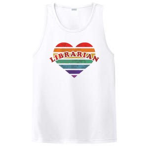 Librarian Retro Rainbow Heart 80s Whimsy LGBTQ Pride G PosiCharge Competitor Tank