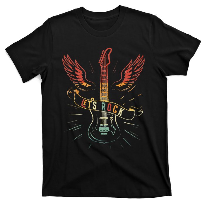 Lets Rock Rock N Roll Guitar Retro Lovers T-Shirt