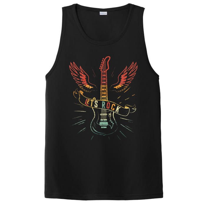 Lets Rock Rock N Roll Guitar Retro Lovers PosiCharge Competitor Tank