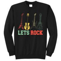 Lets Rock Rock Roll Guitar Retro Sweatshirt