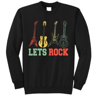 Lets Rock Rock Roll Guitar Retro Sweatshirt