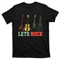 Lets Rock Rock Roll Guitar Retro T-Shirt