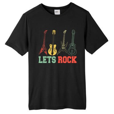 Lets Rock Rock Roll Guitar Retro Tall Fusion ChromaSoft Performance T-Shirt