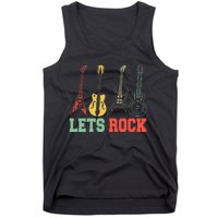 Lets Rock Rock Roll Guitar Retro Tank Top