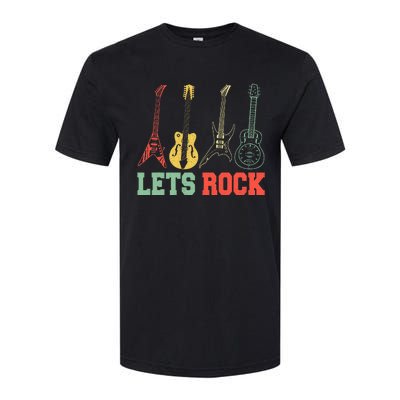 Lets Rock Rock Roll Guitar Retro Softstyle CVC T-Shirt