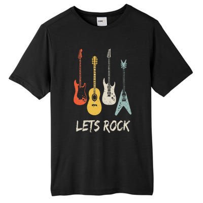 Lets Rock Rock N Roll Guitar Retro Gift Men Women Tall Fusion ChromaSoft Performance T-Shirt