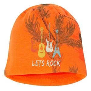 Lets Rock Rock N Roll Guitar Retro Gift Men Women Kati - Camo Knit Beanie