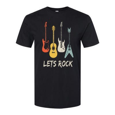 Lets Rock Rock N Roll Guitar Retro Gift Men Women Softstyle® CVC T-Shirt