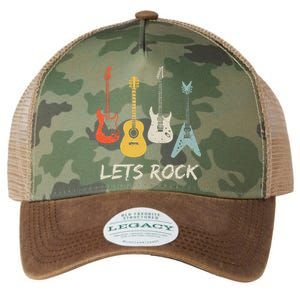 Lets Rock Rock N Roll Guitar Retro Gift Men Women Legacy Tie Dye Trucker Hat