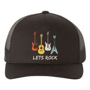 Lets Rock Rock N Roll Guitar Retro Gift Men Women Yupoong Adult 5-Panel Trucker Hat