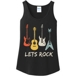 Lets Rock Rock N Roll Guitar Retro Gift Men Women Ladies Essential Tank