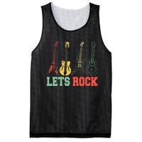 Lets Rock Rock N Roll Guitar Retro Mesh Reversible Basketball Jersey Tank