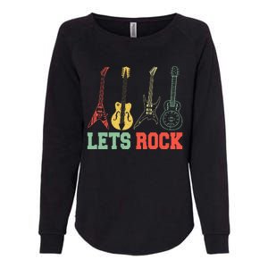 Lets Rock Rock N Roll Guitar Retro Womens California Wash Sweatshirt