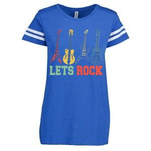 Lets Rock Rock N Roll Guitar Retro Enza Ladies Jersey Football T-Shirt