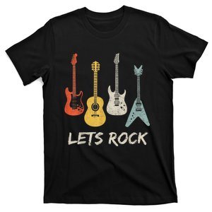 Lets Rock Rock n Roll Guitar Retro Gift   Shirt T-Shirt